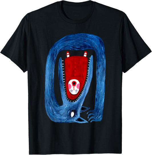 Soulisfree Bon Wolf Appétit Horror Funny Wolf and Girl T-Shirt - T-Shirt | Black