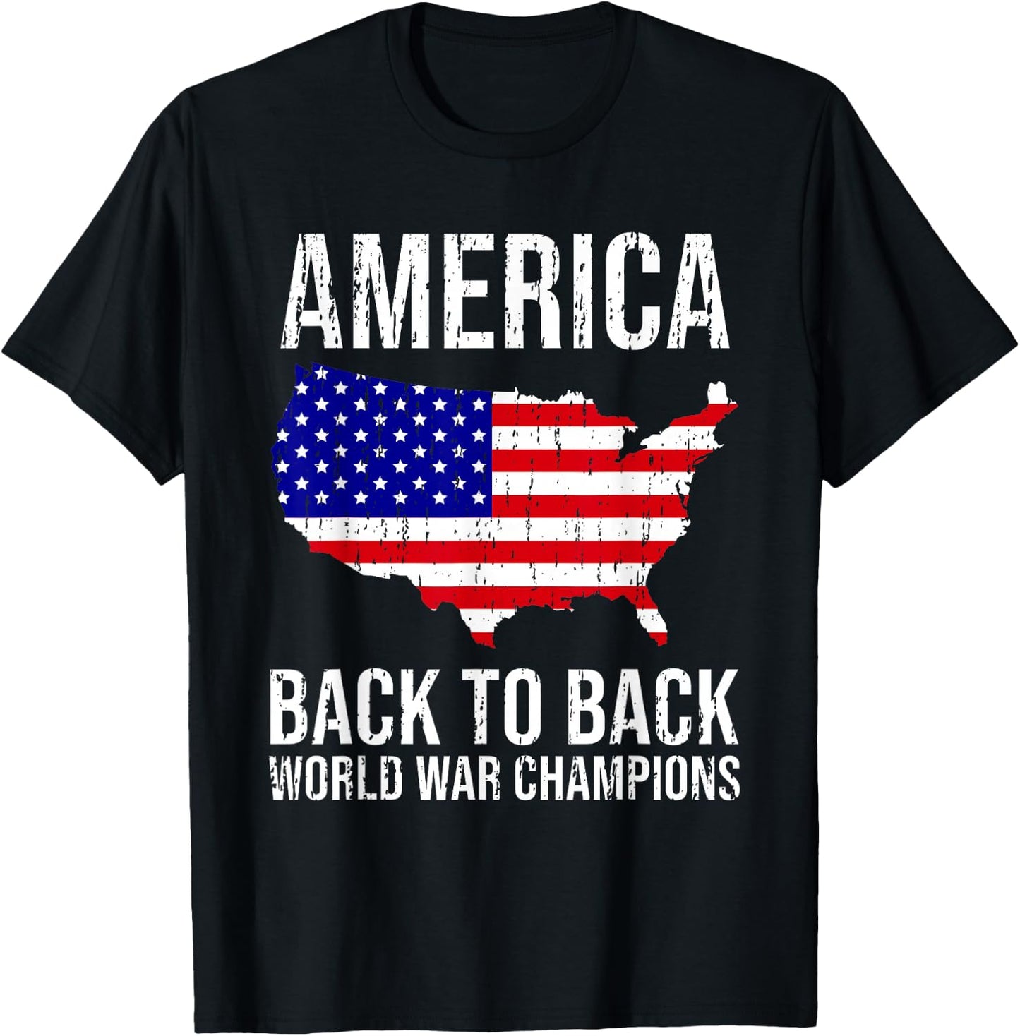Funny USA T Shirt US Flag Patriodic 4th of July America T-Shirt - T-Shirt | Black