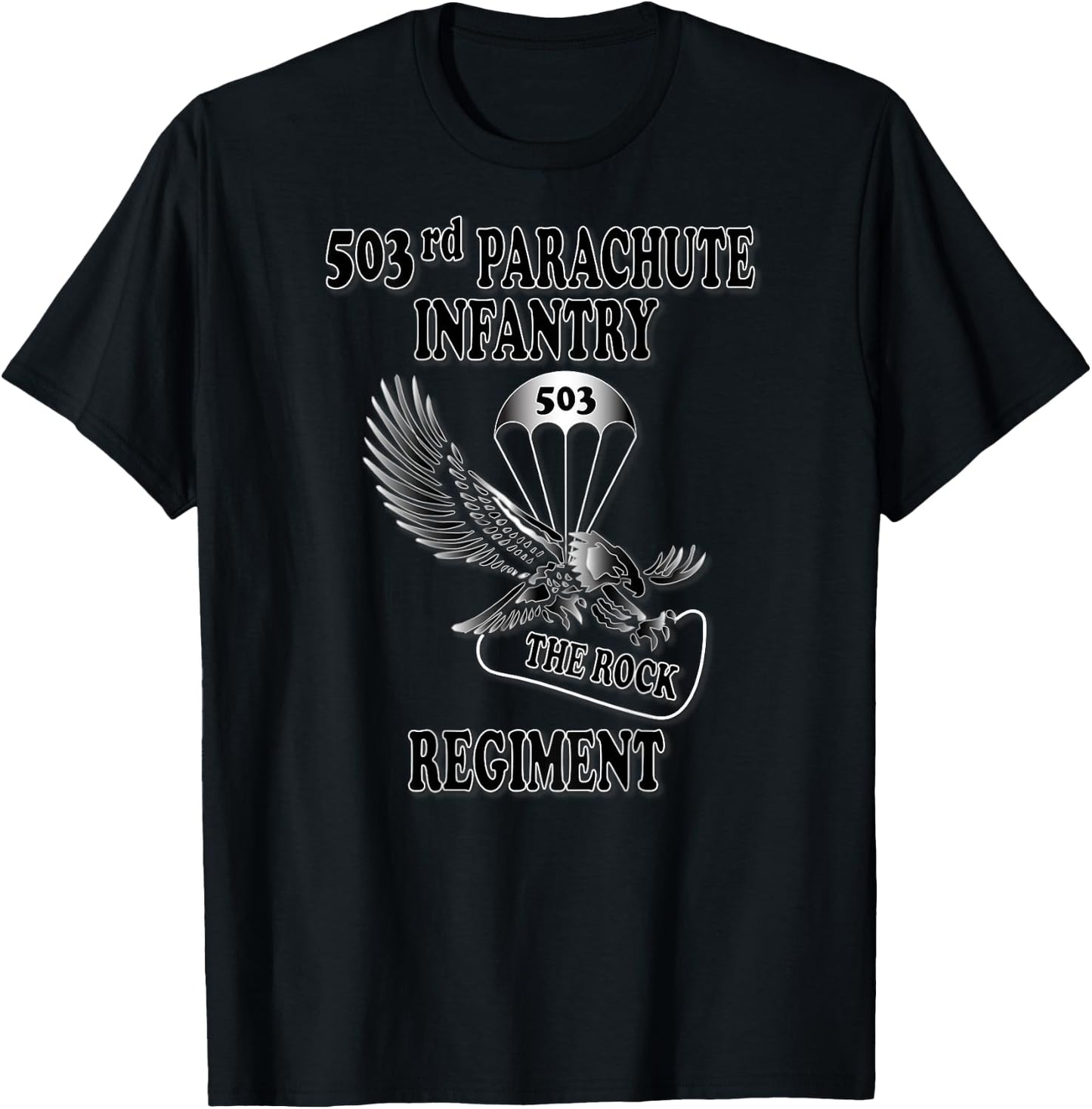 503rd Parachute Infantry Regiment (Back) T-Shirt - T-Shirt | Black