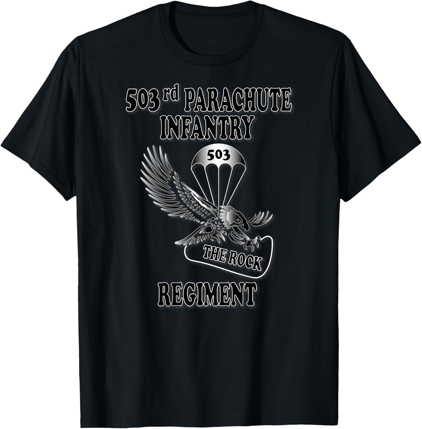 503rd Parachute Infantry Regiment (Back) T-Shirt - T-Shirt | Black