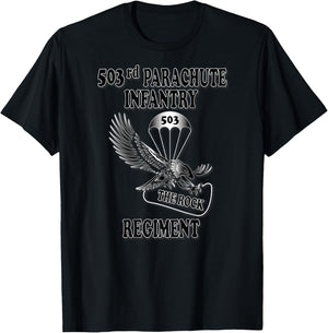 503rd Parachute Infantry Regiment (Back) T-Shirt - T-Shirt | Black