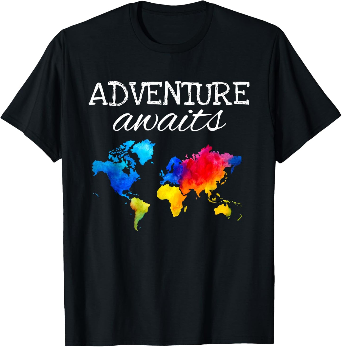 Travel Wanderlust World Map Adventure Traveler Gift T-Shirt - T-Shirt | Black