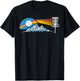 Disc Golf Distressed Mountains & Sun 80s Vintage T-Shirt - T-Shirt | Black