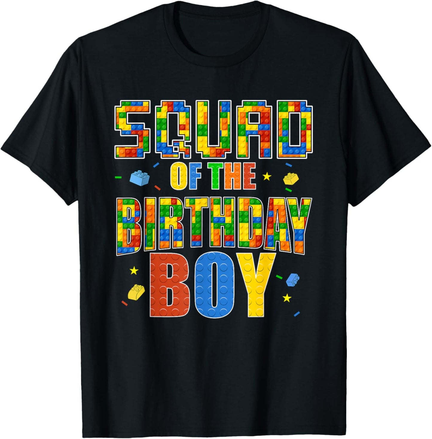 Squad of The Birthday Boy Master Builder Building Blocks T-Shirt - T-Shirt | Black