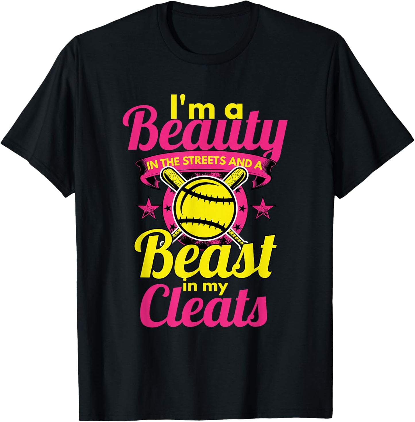Beauty In The Streets Beast In My Cleats Girls Softball T-Shirt - T-Shirt | Black