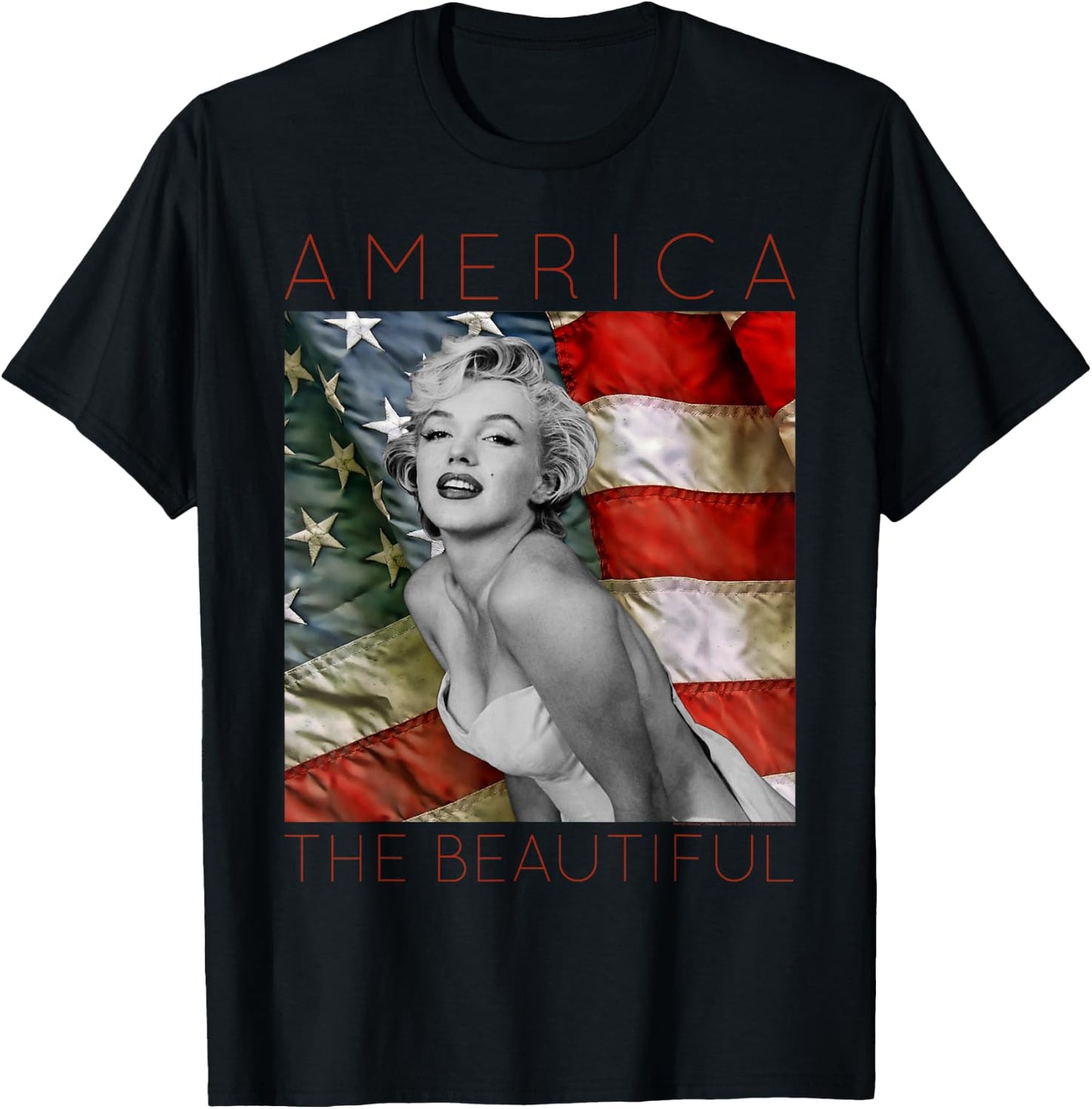 Marilyn Monroe America The Beautiful T-Shirt - T-Shirt | Black