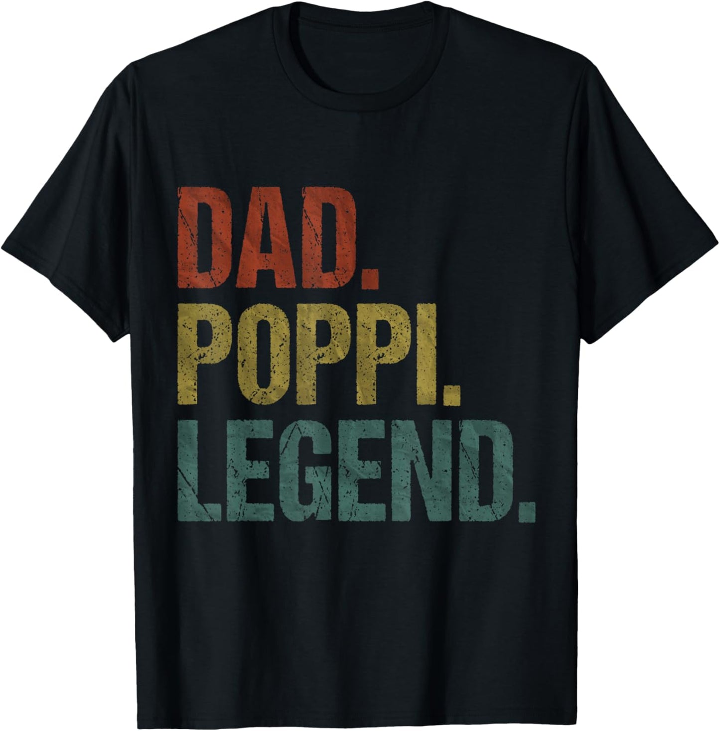 Dad Poppi Legend Vintage Retro Grandpa Father's Day T-Shirt - T-Shirt | Black
