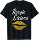 Funny Bougie Licious Afro black Queen gold lips new T-Shirt - T-Shirt | Black