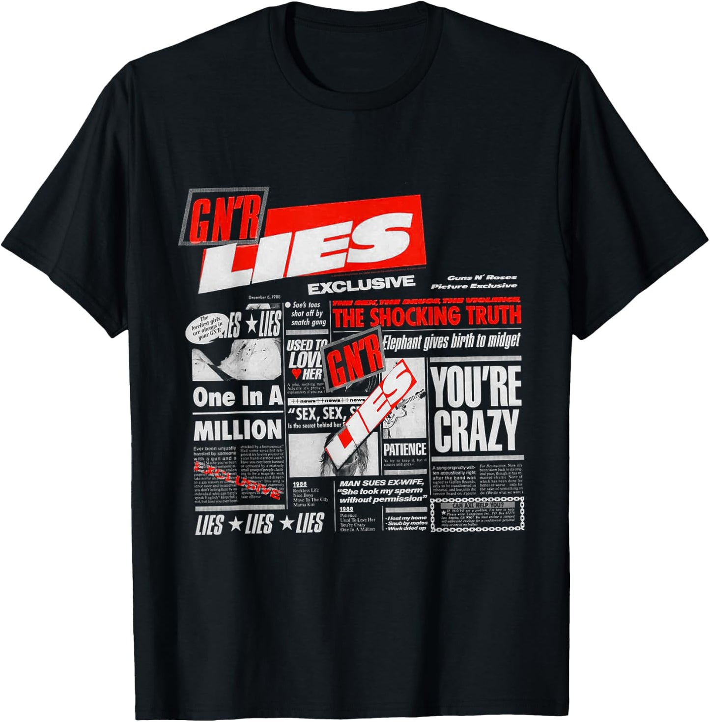 Guns N' Roses Official Lies T-Shirt - T-Shirt | Black