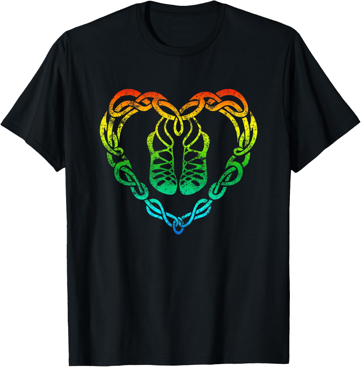 Irish Step Dancing Celtic Knot Heart T Shirt Gift T-Shirt - T-Shirt | Black