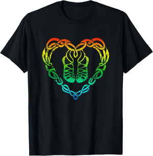 Irish Step Dancing Celtic Knot Heart T Shirt Gift T-Shirt - T-Shirt | Black