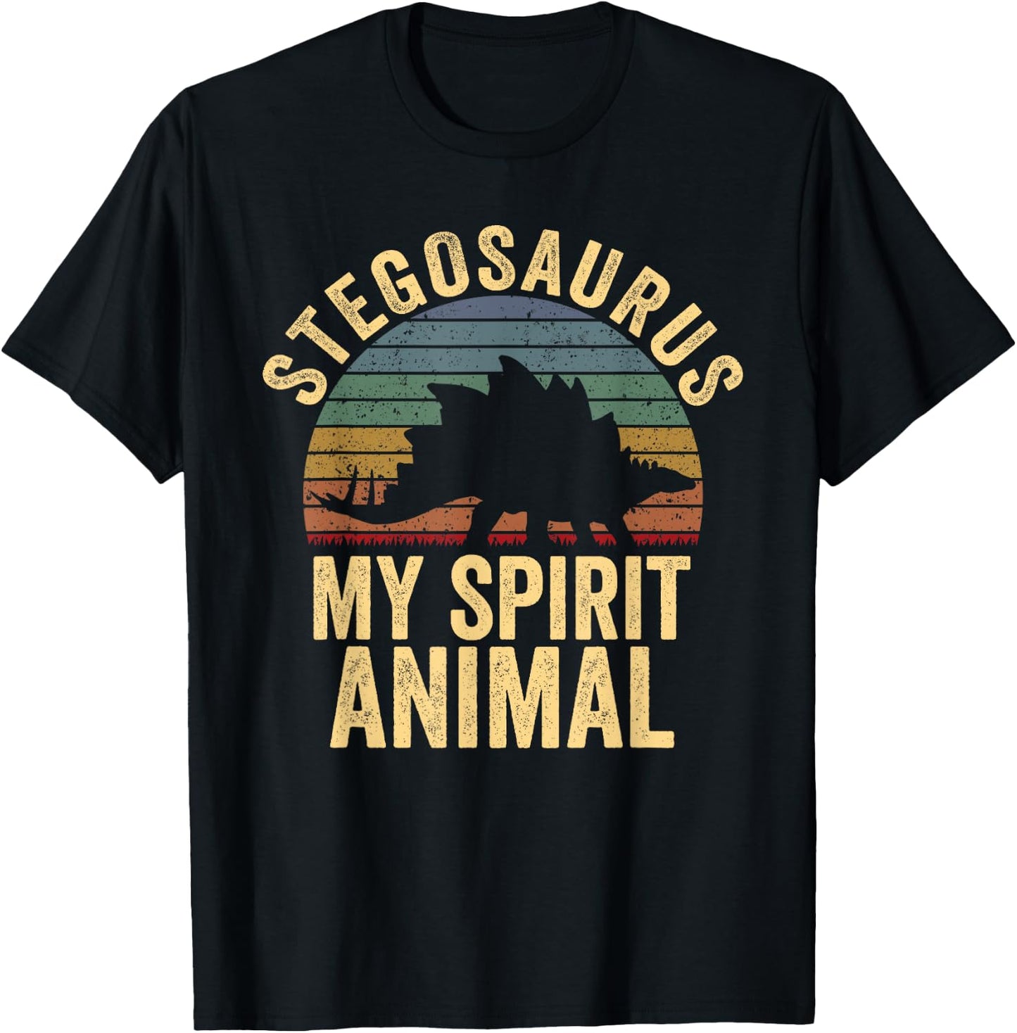 Stegosaurus Is My Spirit Animal Dinosaur Lovers Gift T-Shirt - T-Shirt | Black