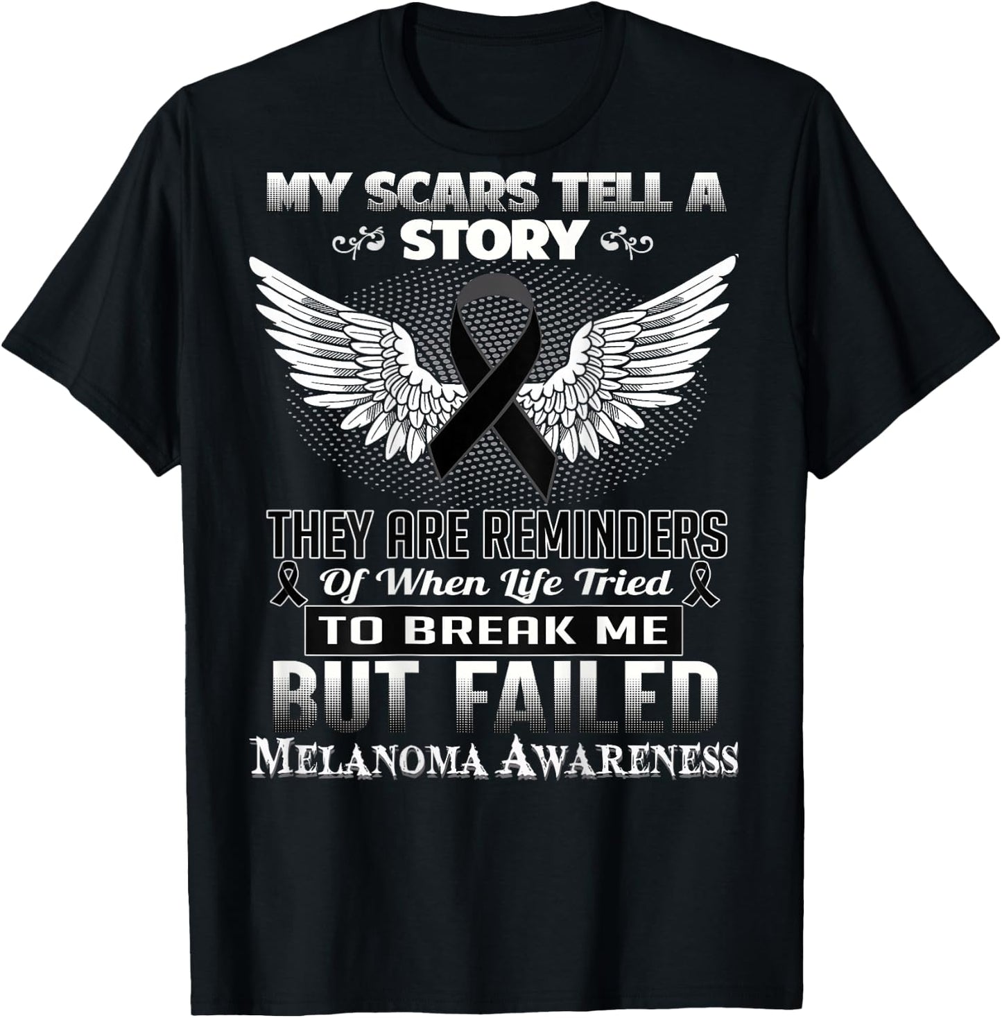 My scars tell a story. Melanoma Awareness Shirt T-Shirt - T-Shirt | Black