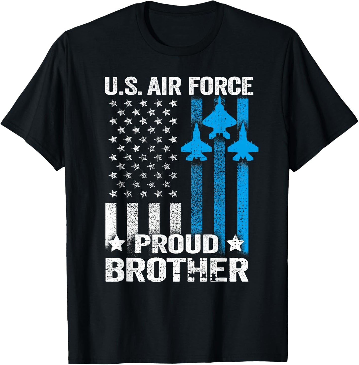 Vintage Proud Brother US Air Force T Shirt - USAF T-Shirt - T-Shirt | Black