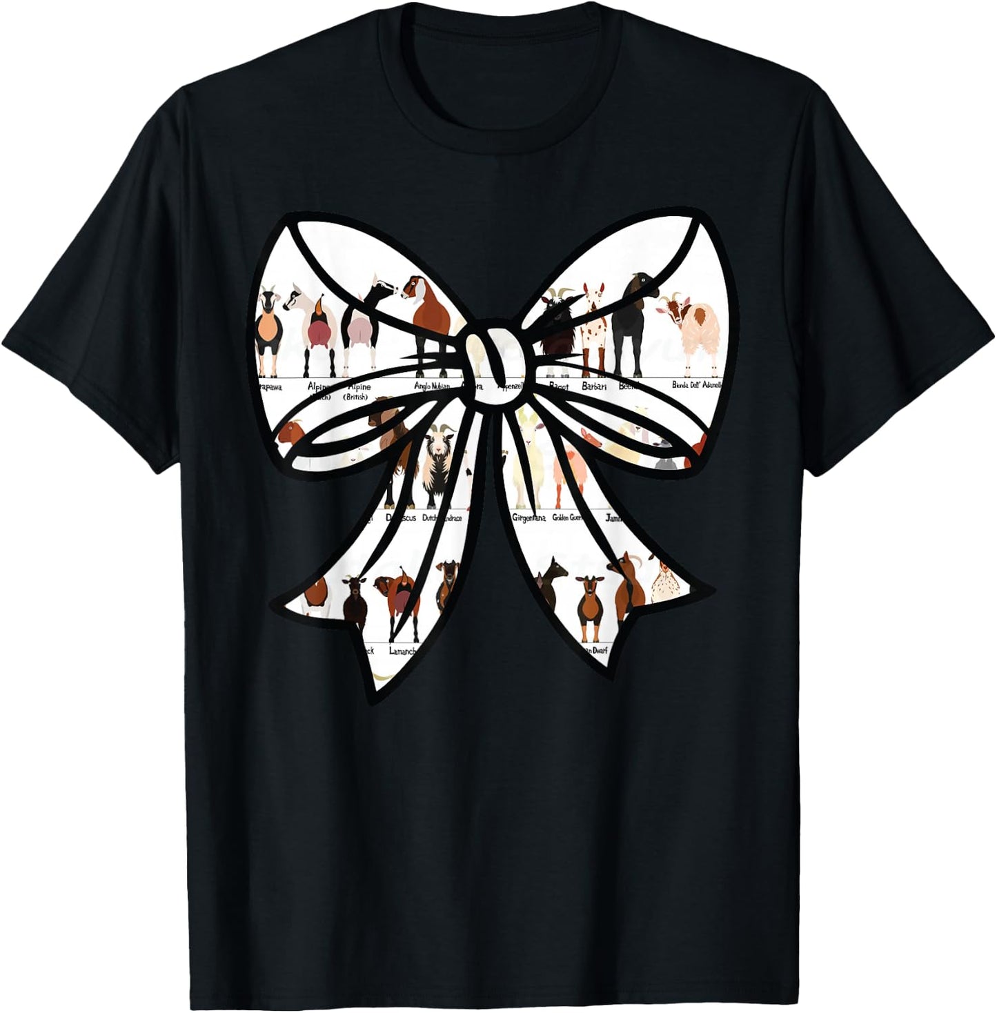 Goat Show Coquette Bow T-Shirt - T-Shirt | Black