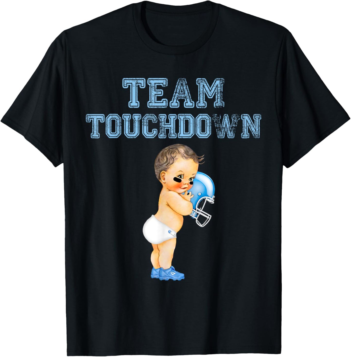 Team Touchdown Boy Shirt Gender Reveal Baby Shower Tutu Gift T-Shirt - T-Shirt | Black