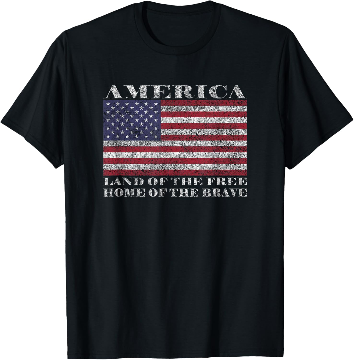 America Land Of The Free Home Of The Brave T-Shirt - T-Shirt | Black
