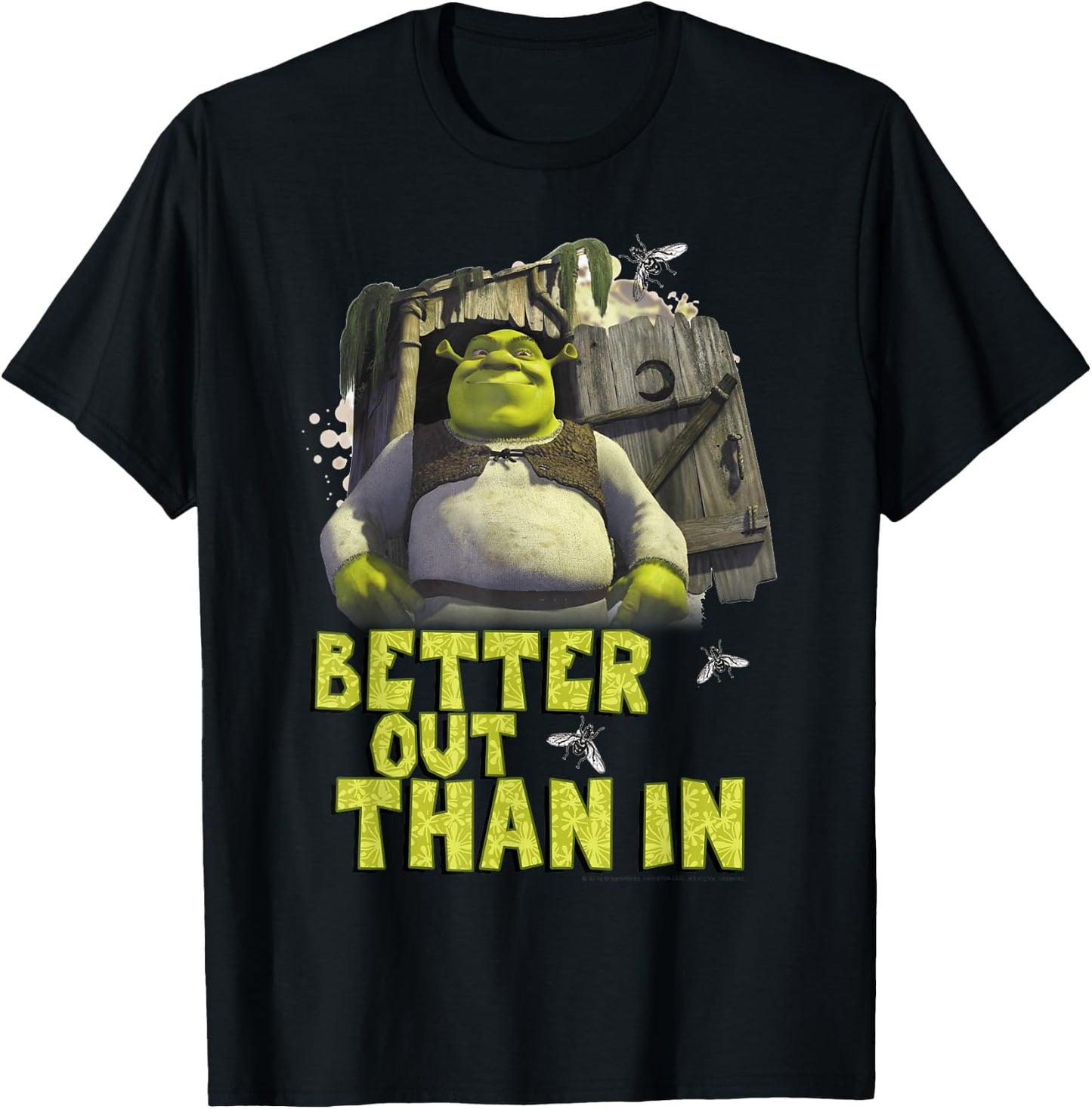 Shrek Outhouse Better Out Than in Quote T-Shirt - T-Shirt | Black