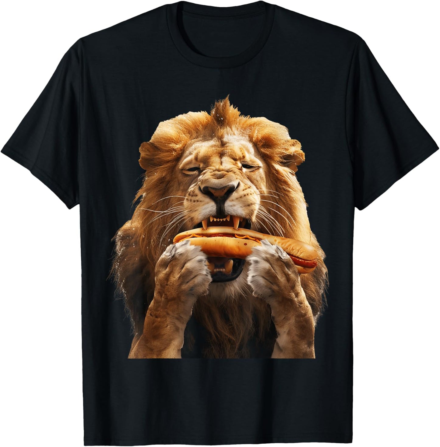 Lion Hotdog T-Shirt - T-Shirt | Black