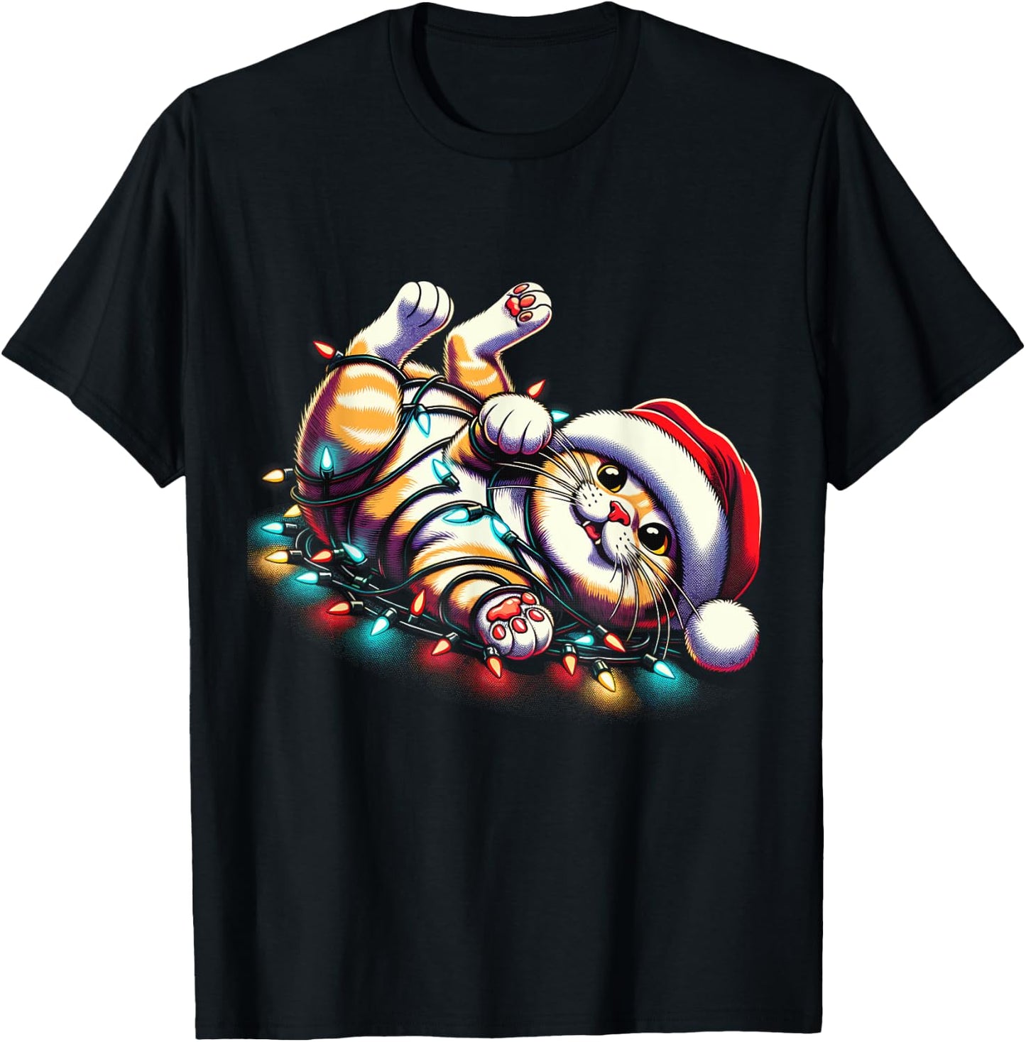 Christmas Cat Lover Funny Festive Holidays Cute Kitten Xmas T-Shirt - T-Shirt | Black