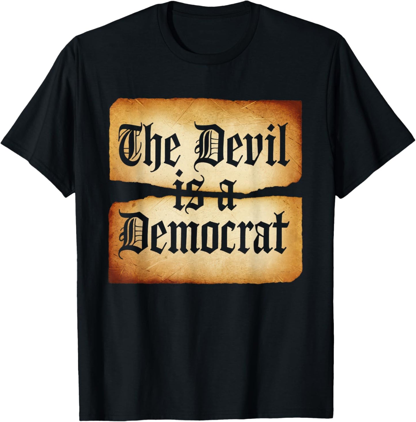 The Devil is A Democrat Retro Democrats Liberal T-Shirt - T-Shirt | Black
