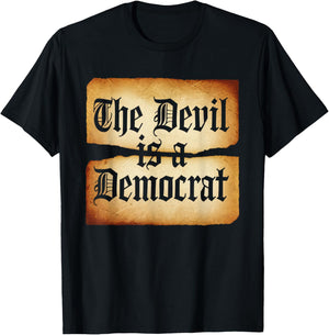 The Devil is A Democrat Retro Democrats Liberal T-Shirt - T-Shirt | Black