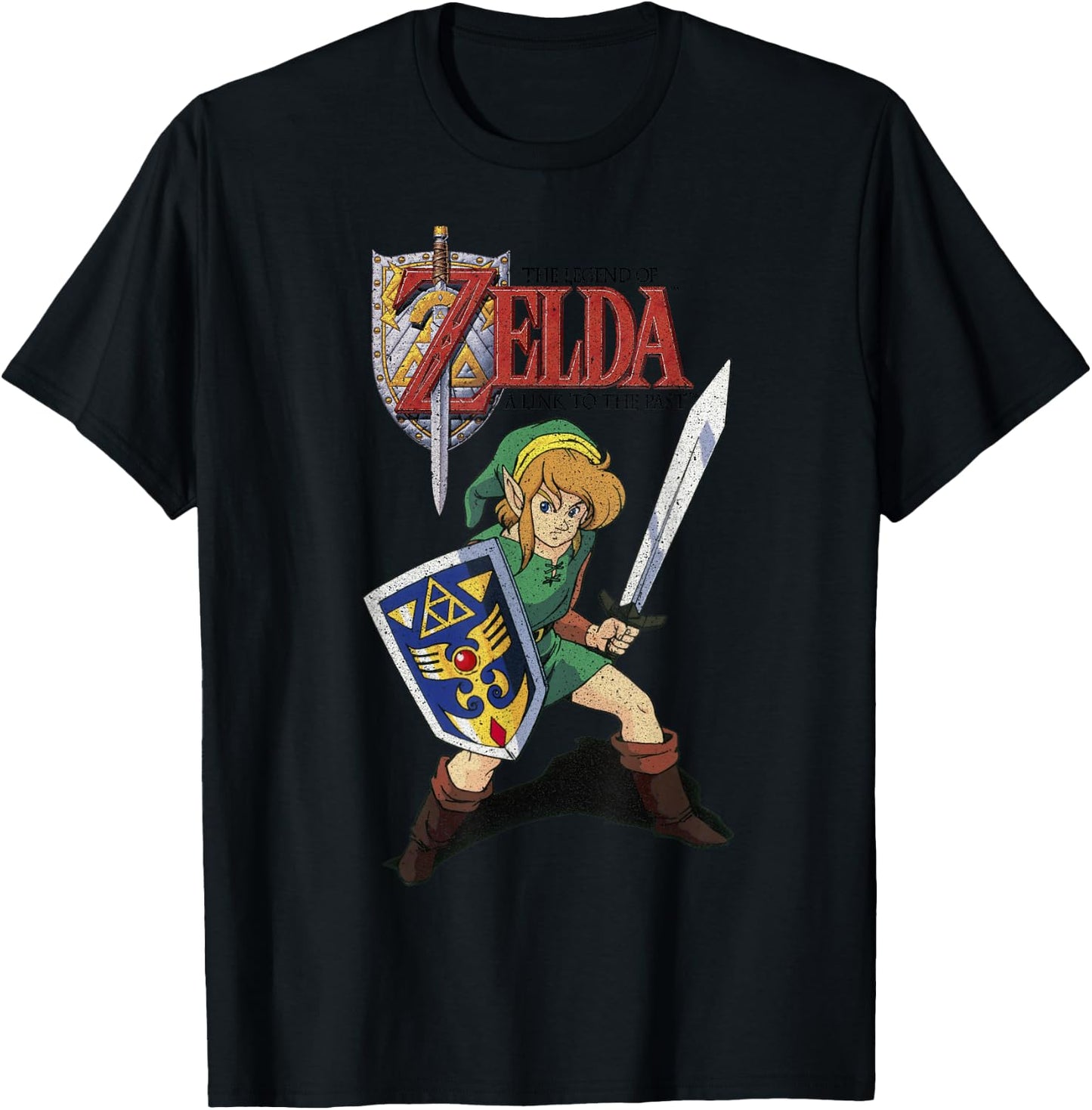 Legend of Zelda Grey Cartoon Art - , Classic Fit, Short Sleeve T-Shirt - T-Shirt | Black
