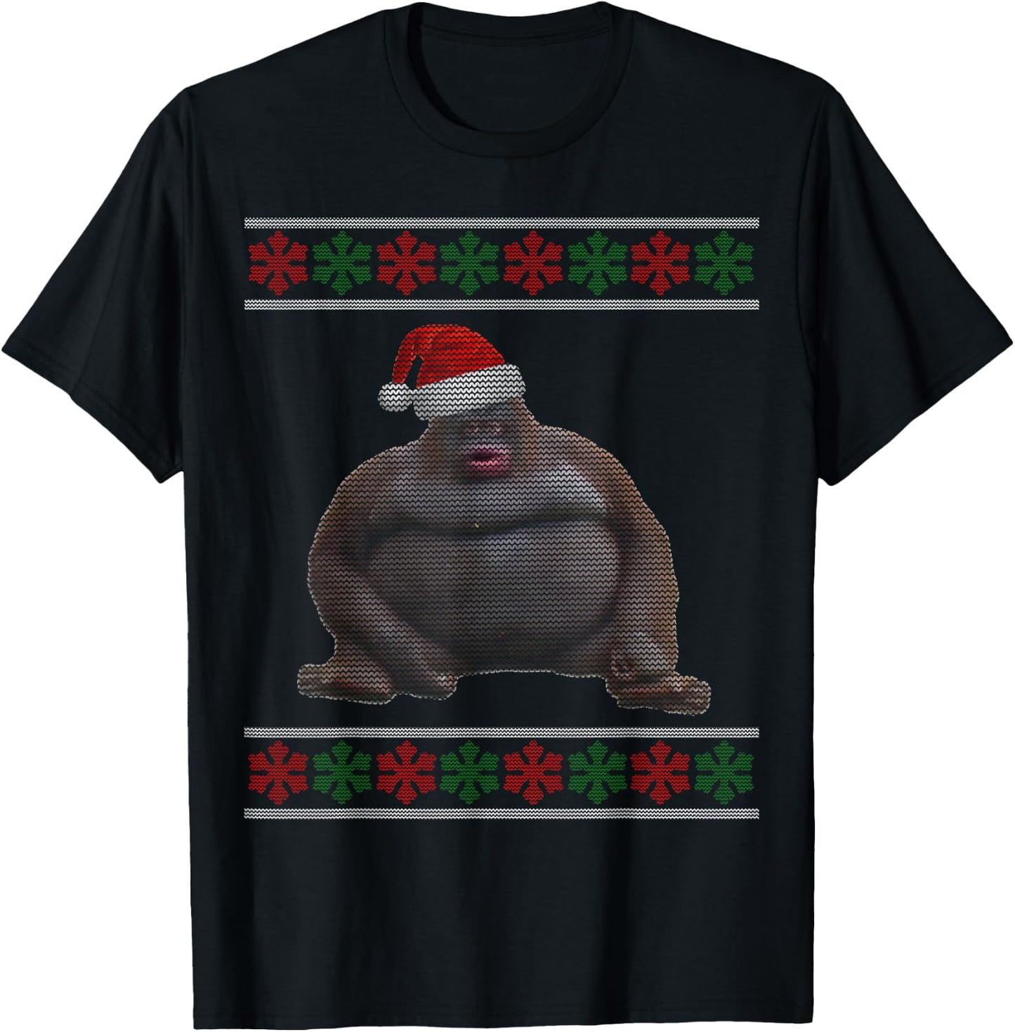 Uh Oh Stinky Poop Dank Memes Le Monke Ugly Christmas T-Shirt - T-Shirt | Black