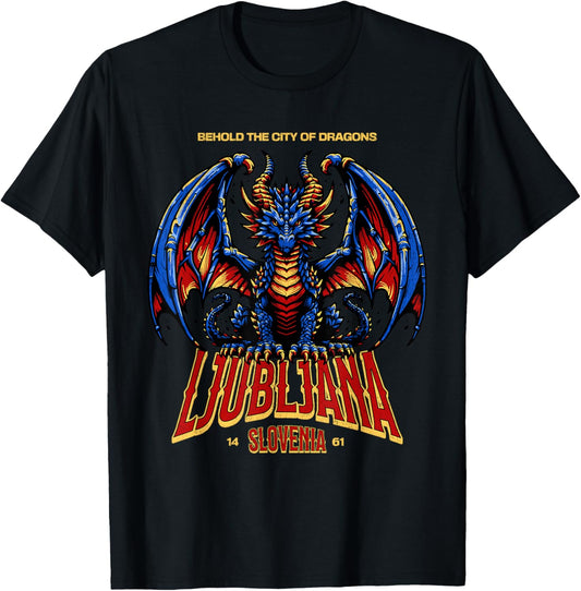 Ljubljana Slovenia - Behold the City of Dragons - 1461 T-Shirt - T-Shirt | Black