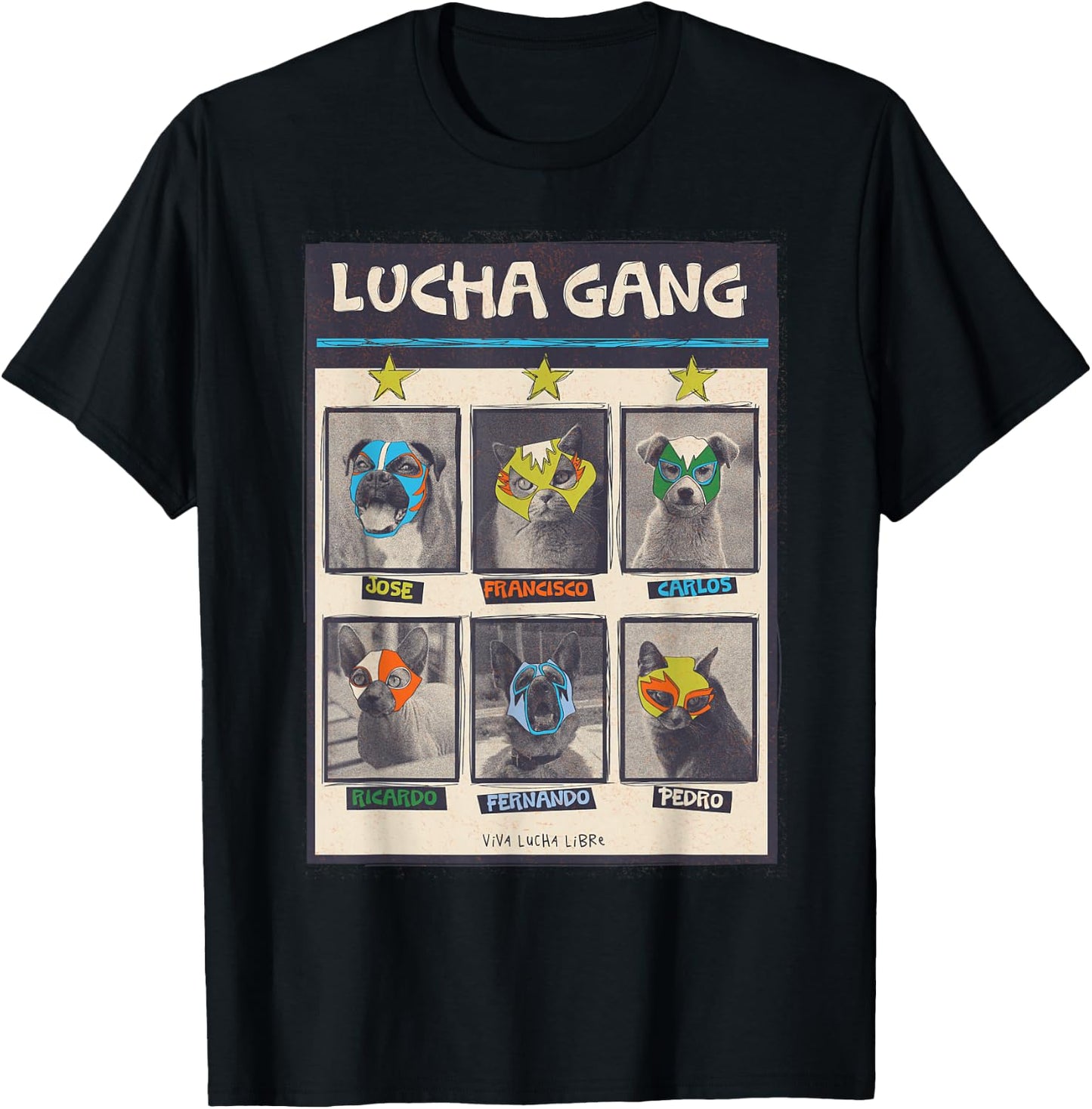 Lucha Libre Mexico Puppy Wrestling Mask Luchador Birthday T-Shirt - T-Shirt | Black
