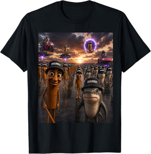 Tralalero Tralala Tung Tung Sahur Brainrot Italian Meme T-Shirt - T-Shirt | Black