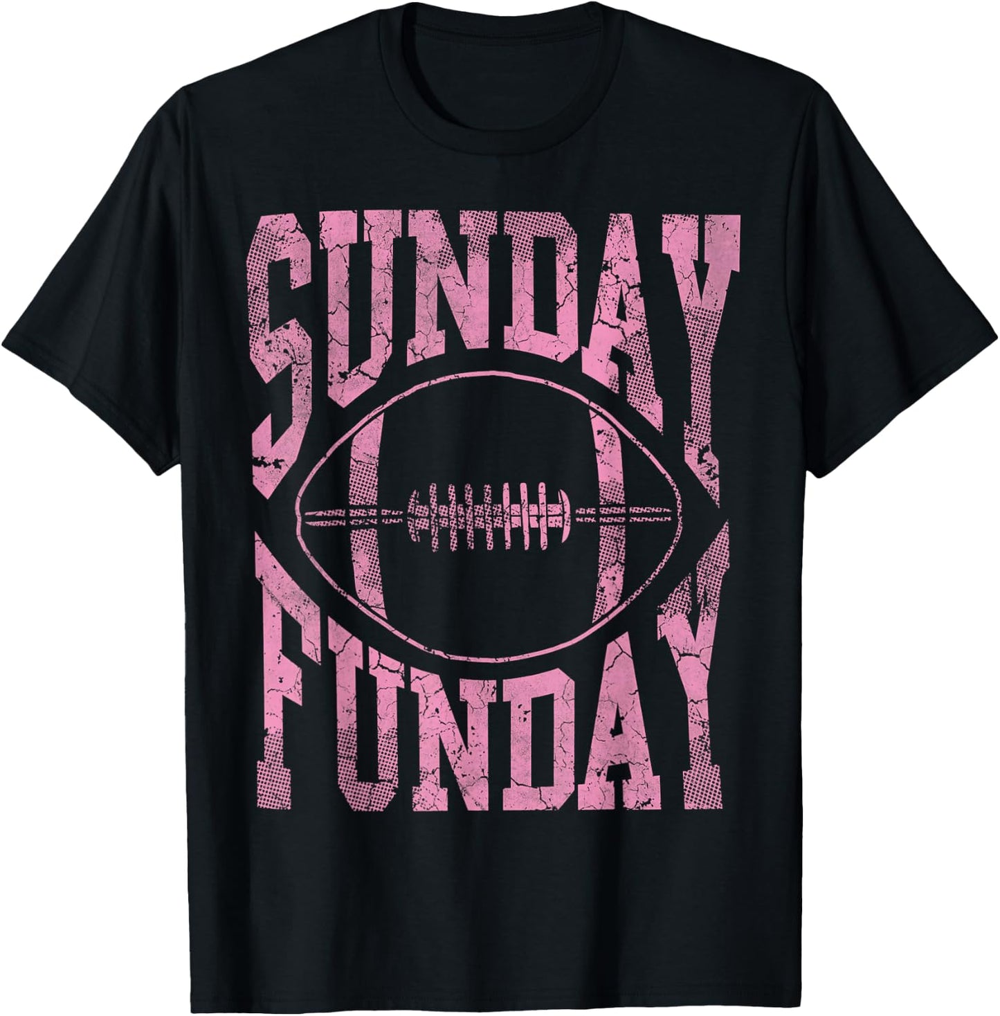 Cute Sunday Funday Football Women Girls T-Shirt - T-Shirt | Black