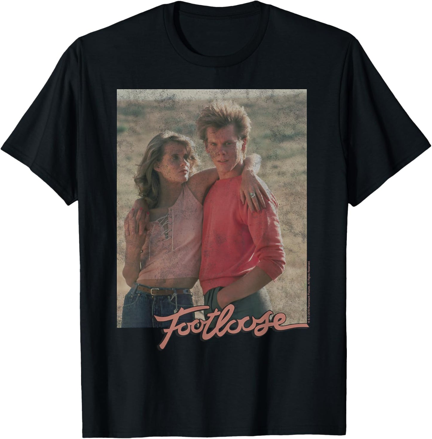 Footloose Ren McCormack Ariel Moore Portrait Title Logo T-Shirt - T-Shirt | Black