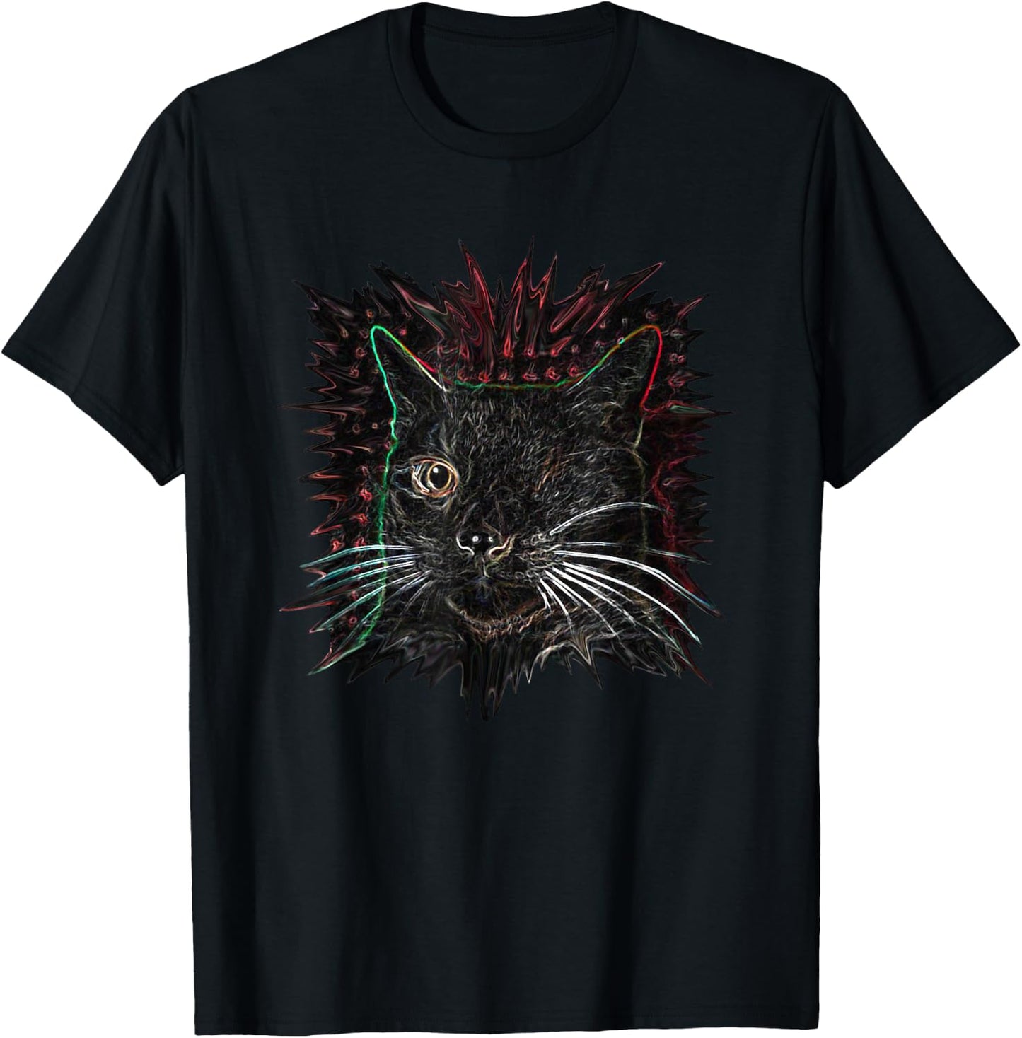 Funny One Eyed Cat Women T-Shirt - T-Shirt | Black