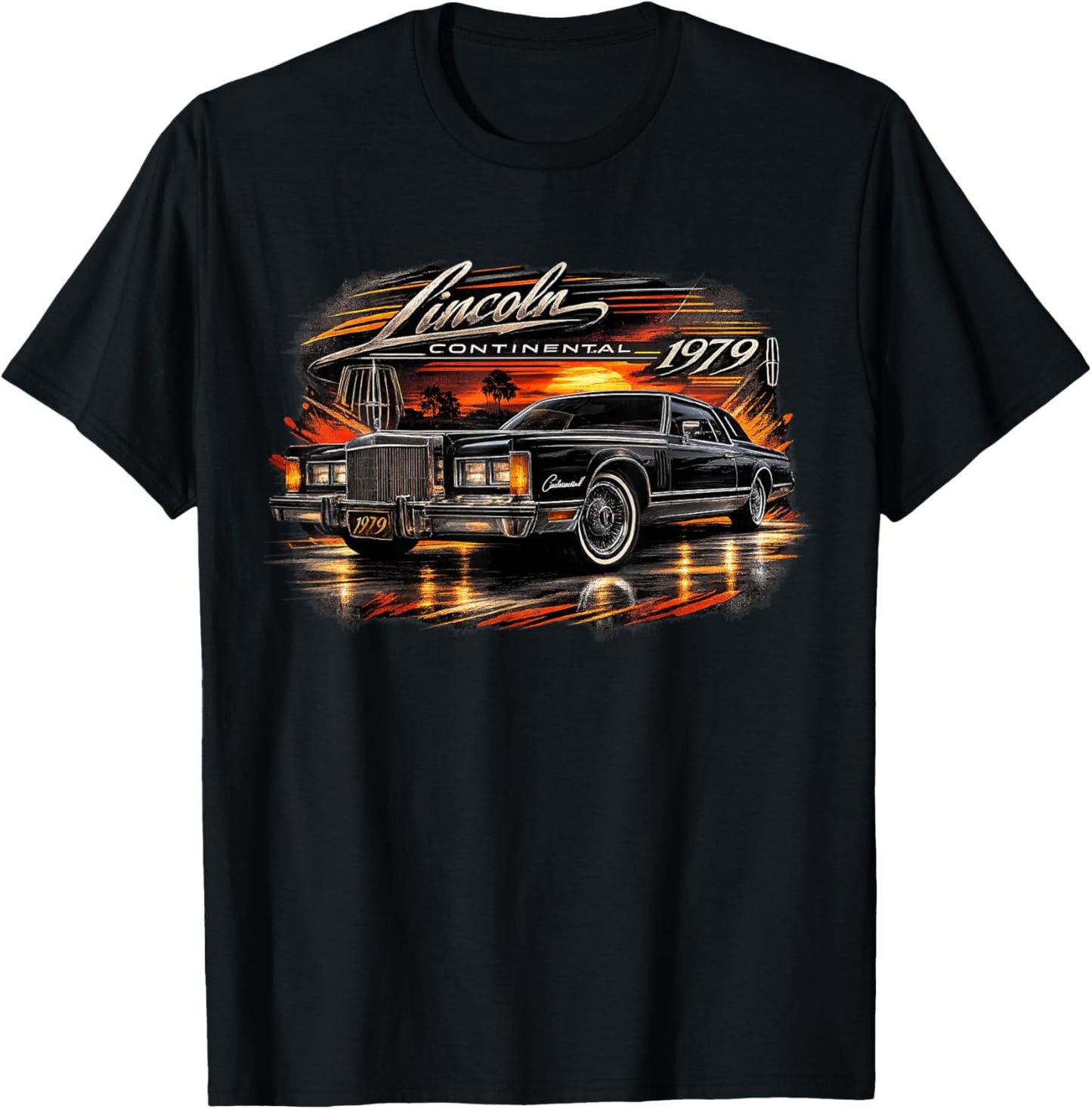 1979 Lincoln Continental Retro T-Shirt - T-Shirt | Black