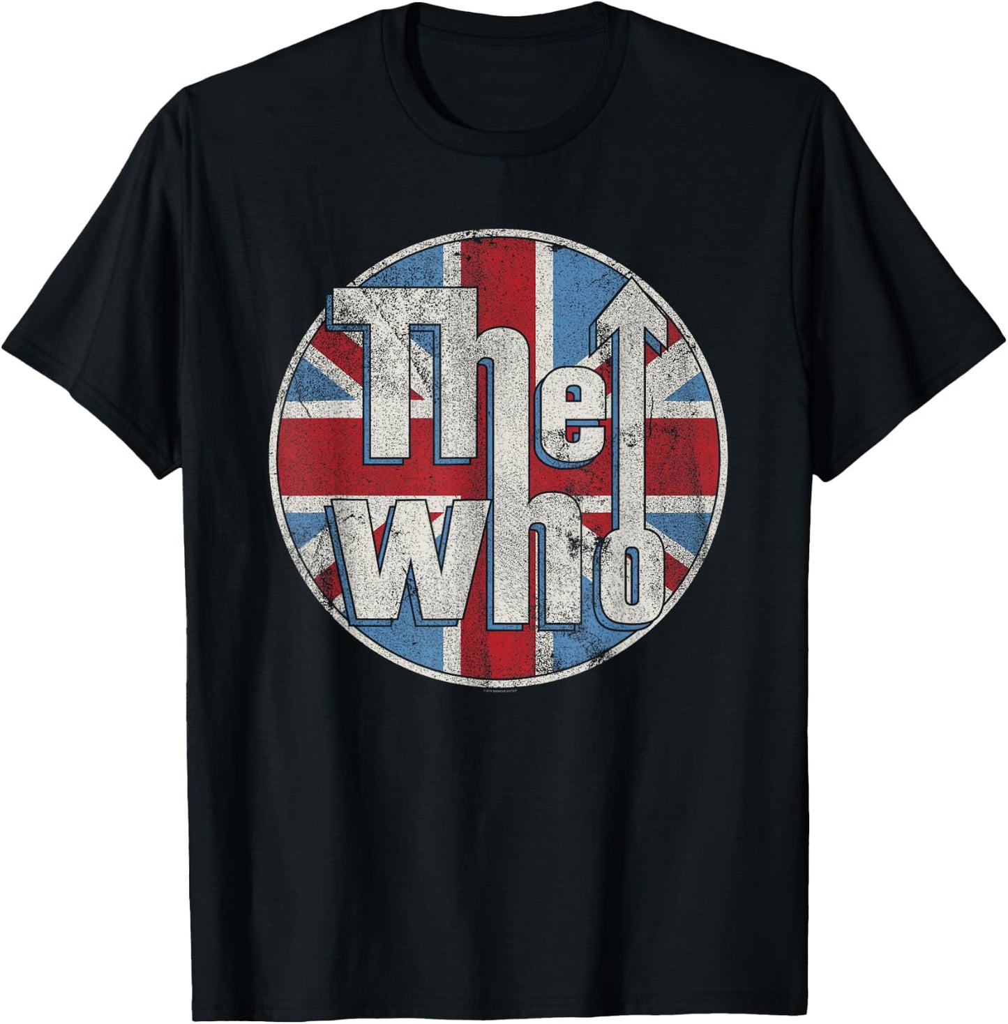 The Who Official Distressed Union Jack Circle Logo Short Sleeve T-Shirt - T-Shirt | Black