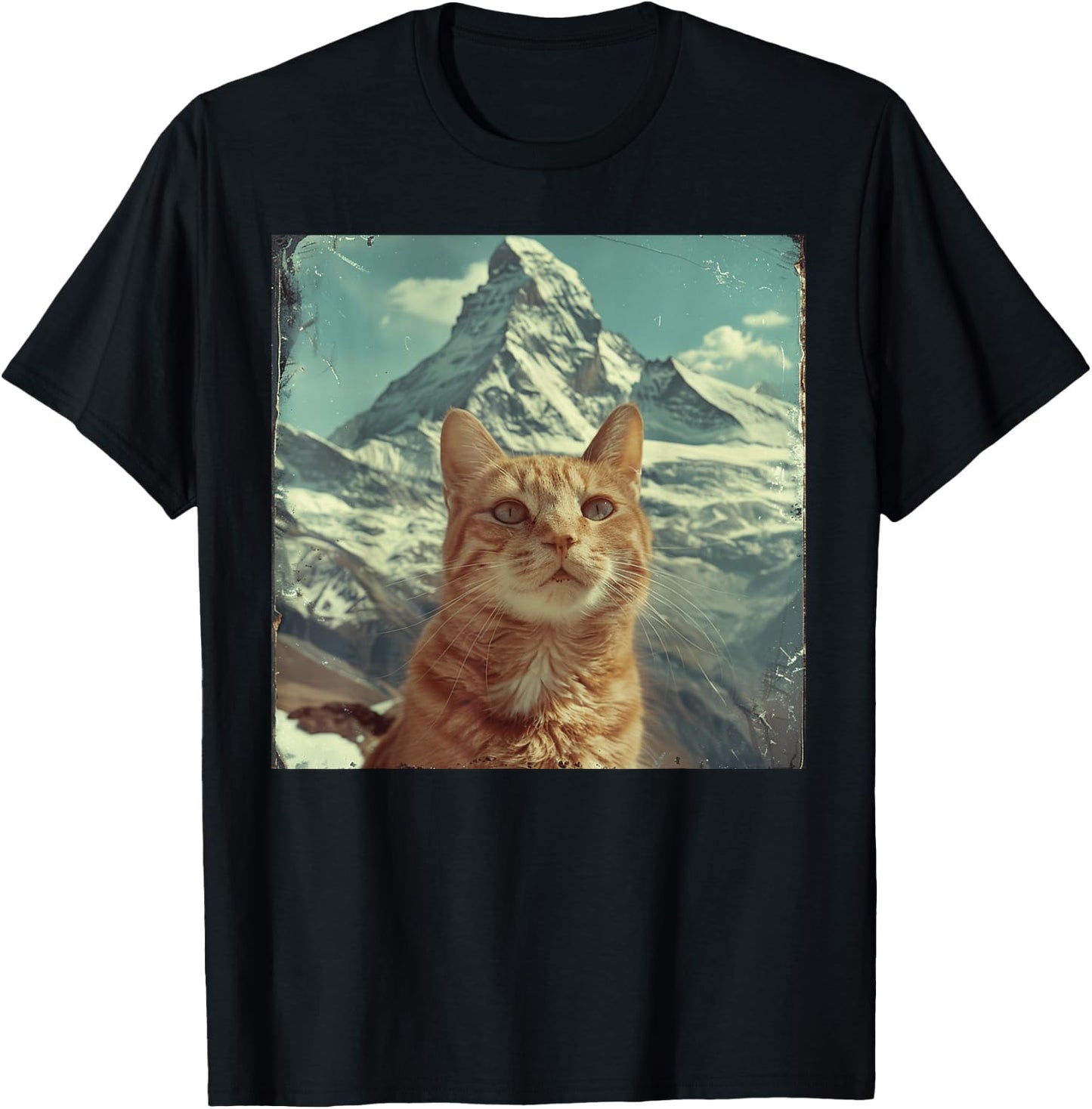 Mountain Lover Kitten Mt. Everest Hiker Cute Cat Women Kids T-Shirt - T-Shirt | Black