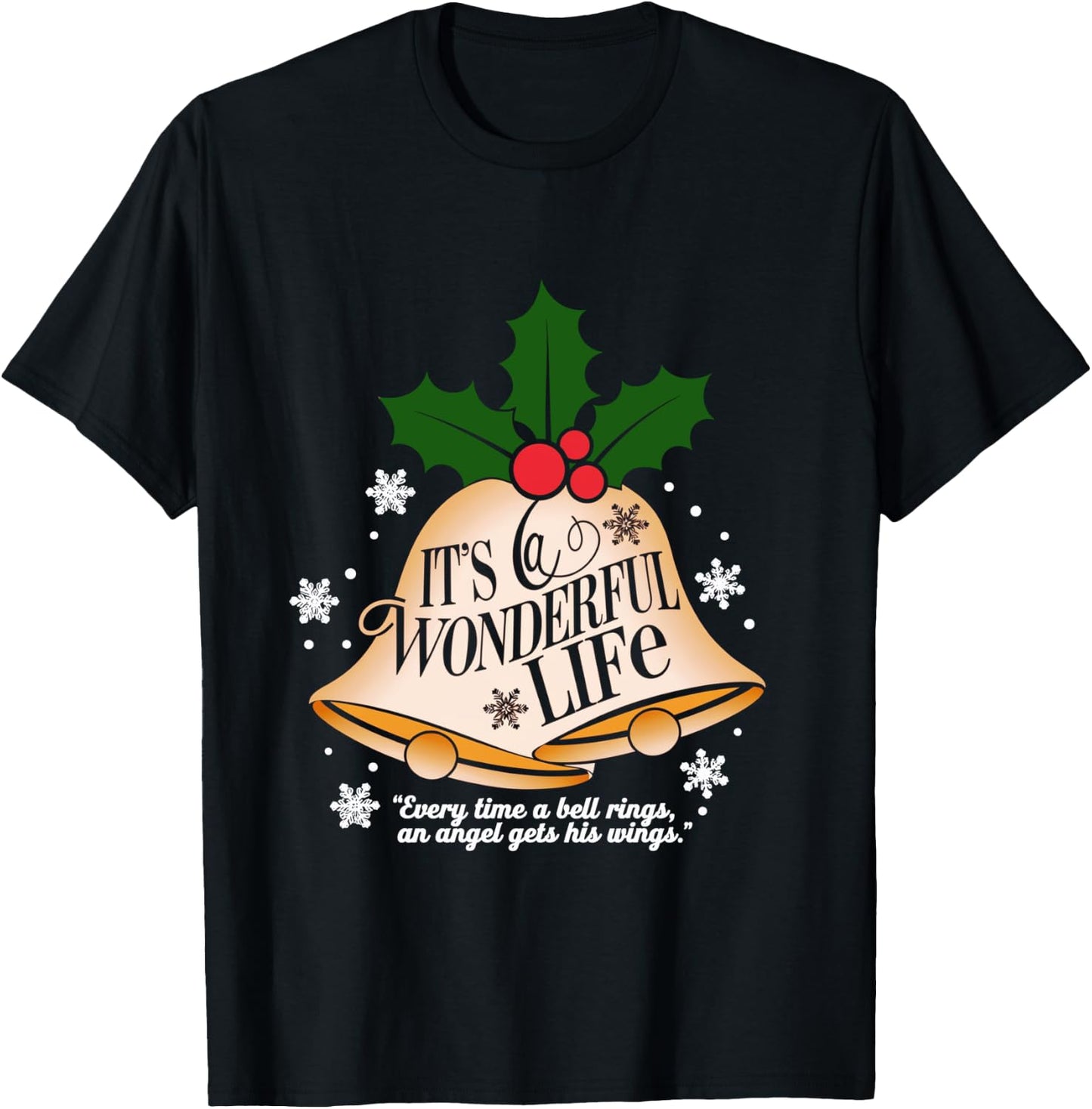 It's a Wonderful Life Everytime A Bell Rings Christmas Movie T-Shirt - T-Shirt | Black