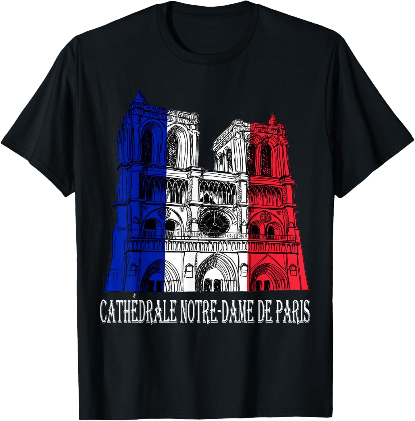 Paris France Notre-Dame Cathedral T-Shirt - T-Shirt | Black