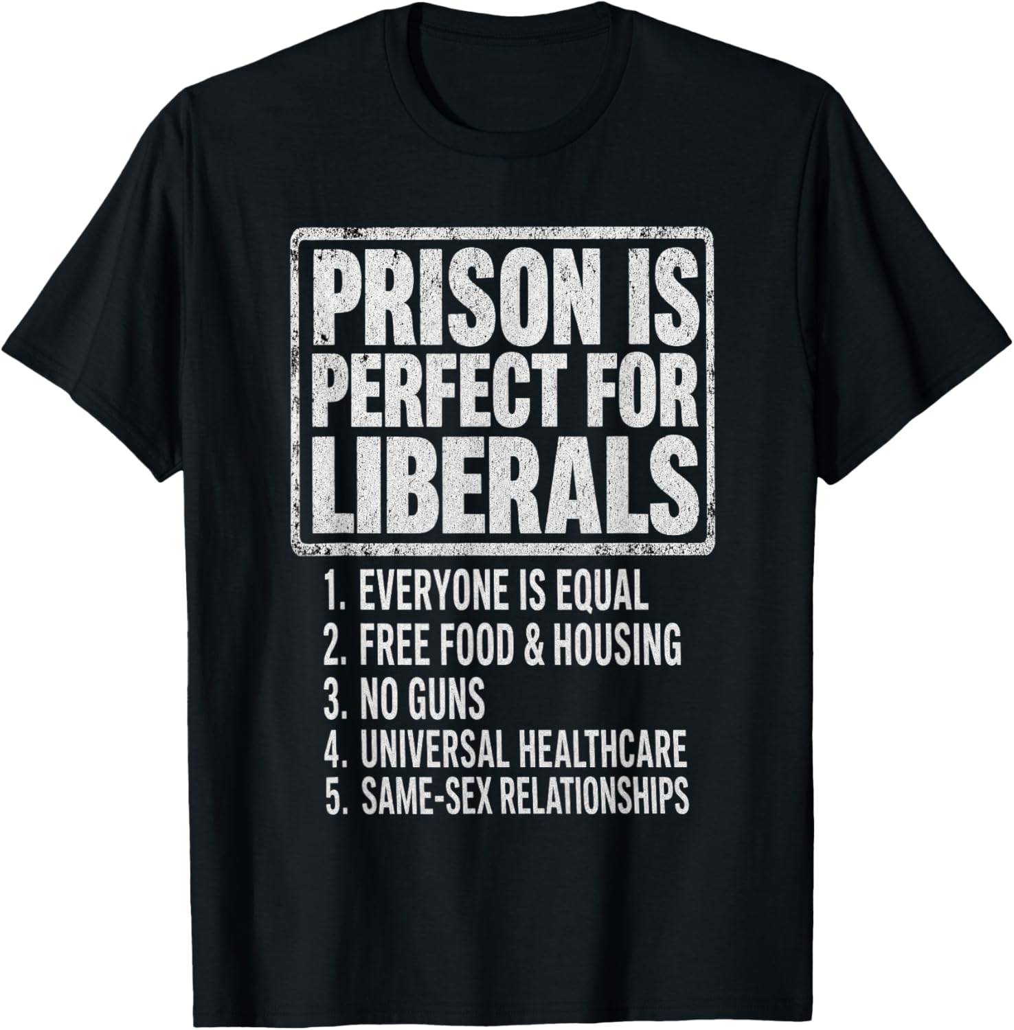 Vintage Prison is Perfect for Liberals Anti Liberal Quote T-Shirt - T-Shirt | Black