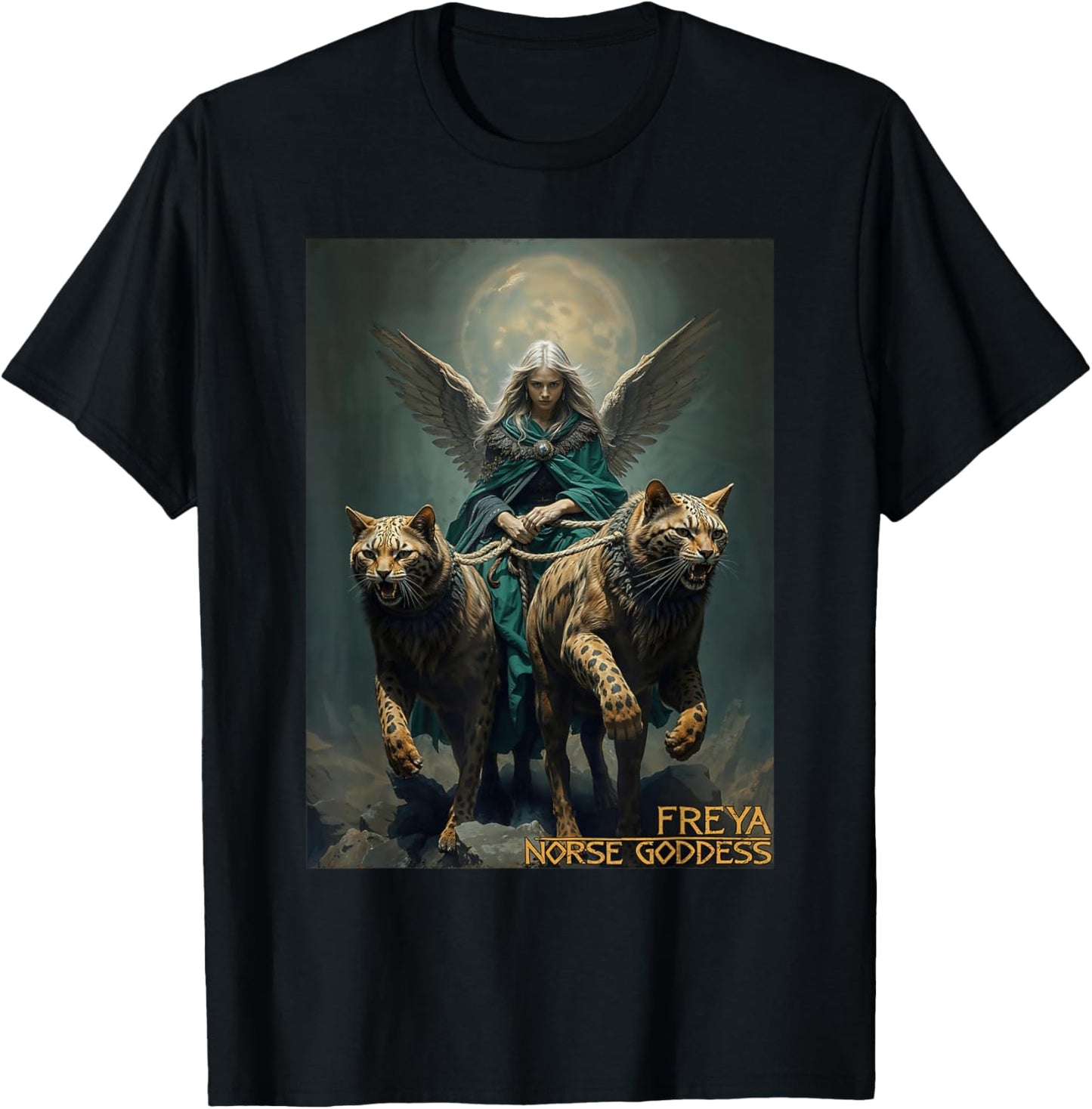 Freya Goddess of Norse Myths Viking Culture T-Shirt - T-Shirt | Black