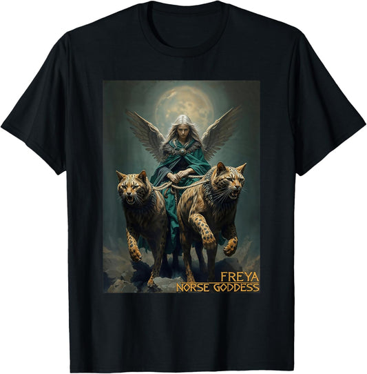 Freya Goddess of Norse Myths Viking Culture T-Shirt - T-Shirt | Black