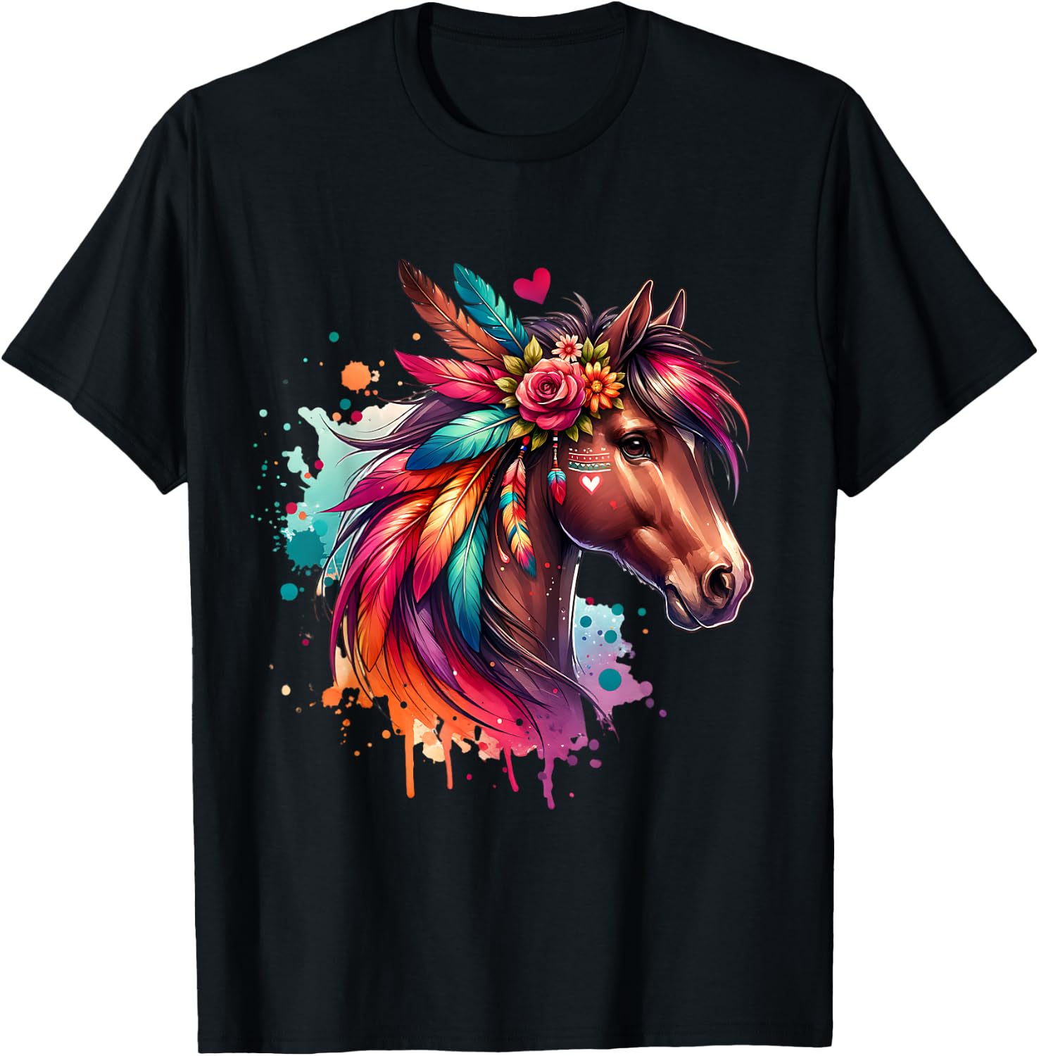 Horse Girl Teens Women Horses Lover Riding Horse T-Shirt - T-Shirt | Black
