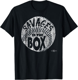 Vintage Savages in the Box Baseball T-Shirt - T-Shirt | Black