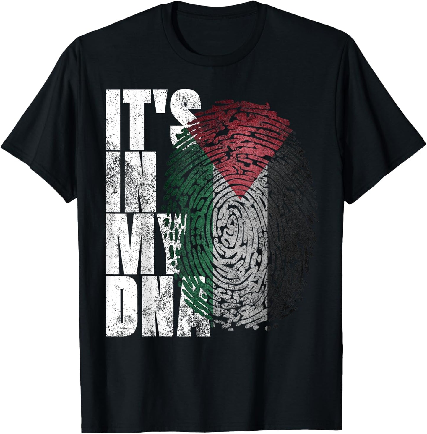It's In My DNA Palestinian Shirt Arabic Gifts Palestine Flag T-Shirt - T-Shirt | Black