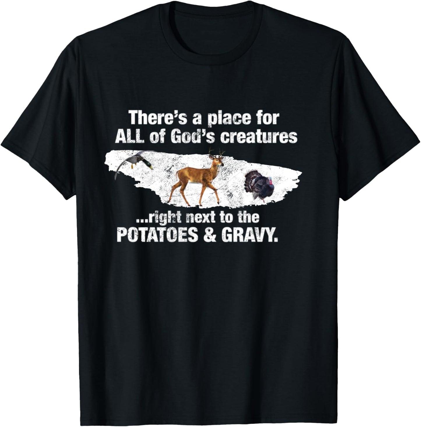 A Place For All God's Creatures Funny Tasty Animals Shirt T-Shirt - T-Shirt | Black
