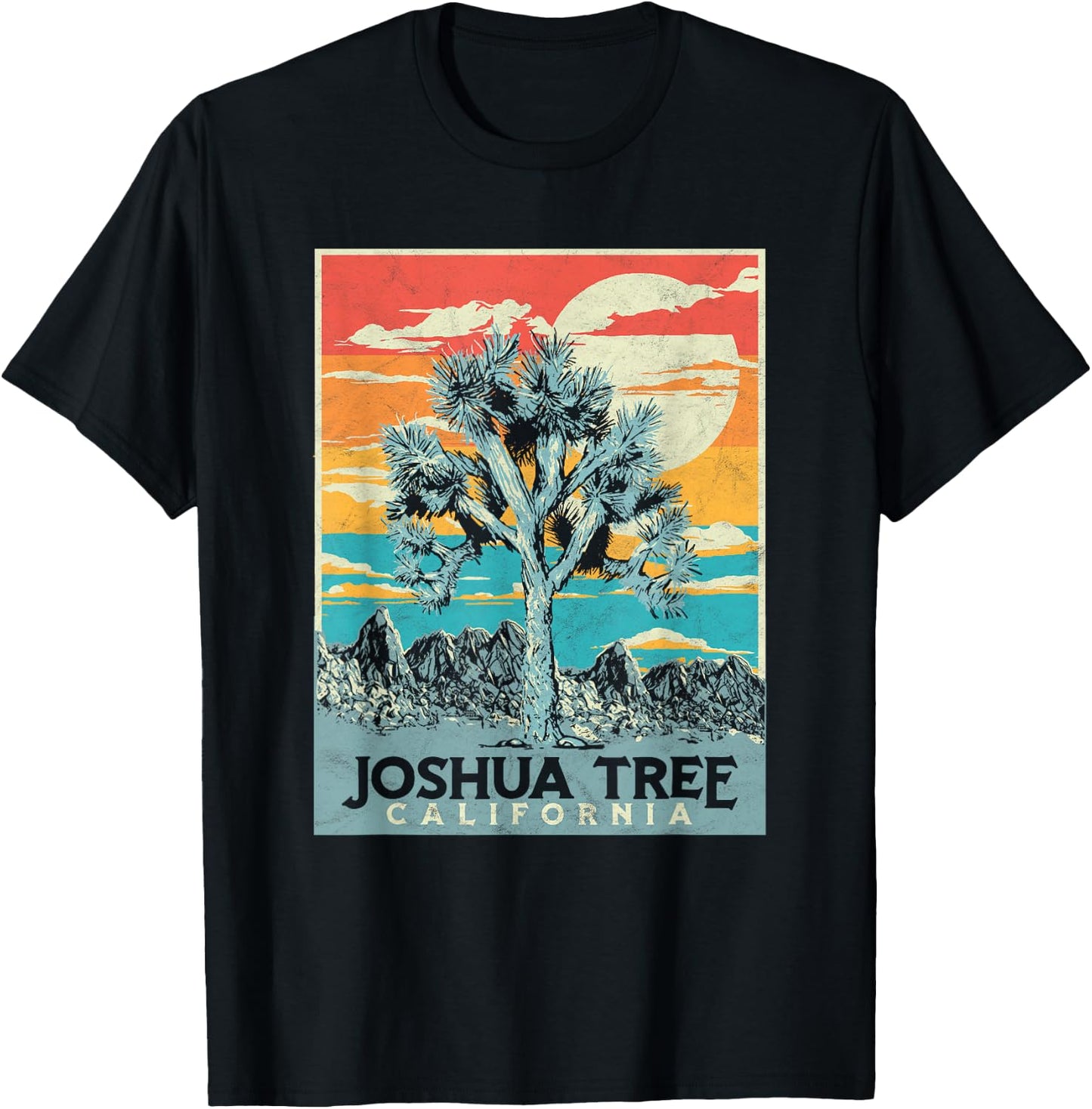 Joshua Tree National Park Vintage Artistic Graphic Design T-Shirt - T-Shirt | Black