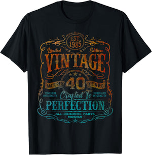 Vintage 1985 Limited Edition Shirt 40 year old 40th Birthday T-Shirt - T-Shirt | Black