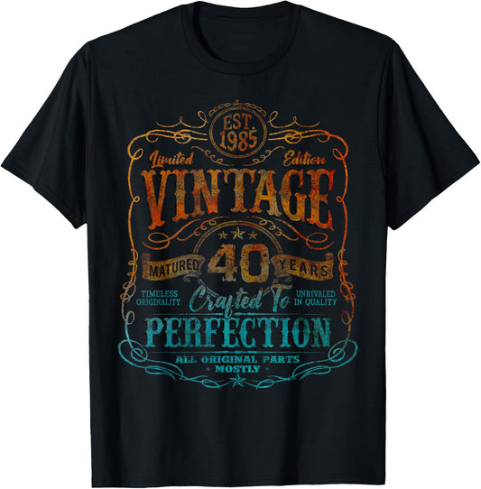 Vintage 1985 Limited Edition Shirt 40 year old 40th Birthday T-Shirt - T-Shirt | Black