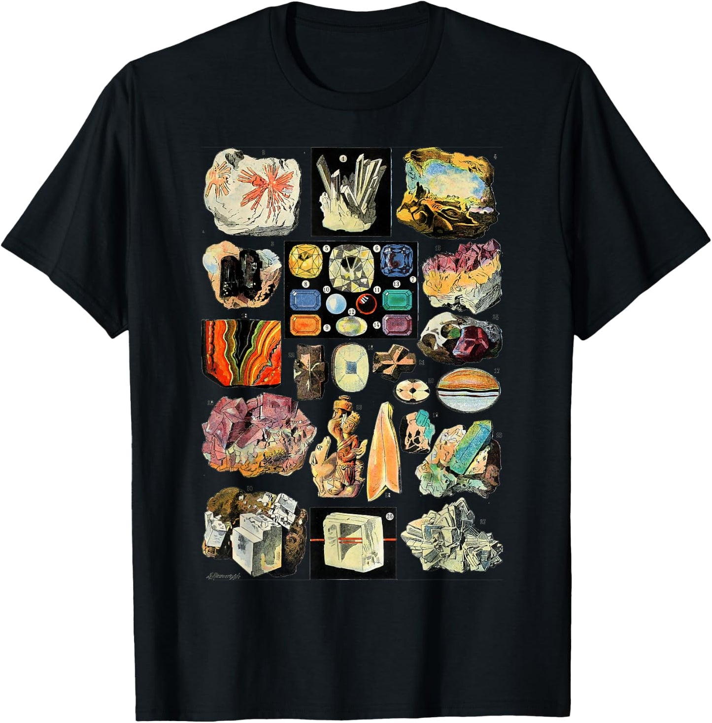 Minerals Gemstones and Crystals Rock Collecting Geology T-Shirt - T-Shirt | Black